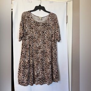Soma animal print short sleeve tunic dress size large